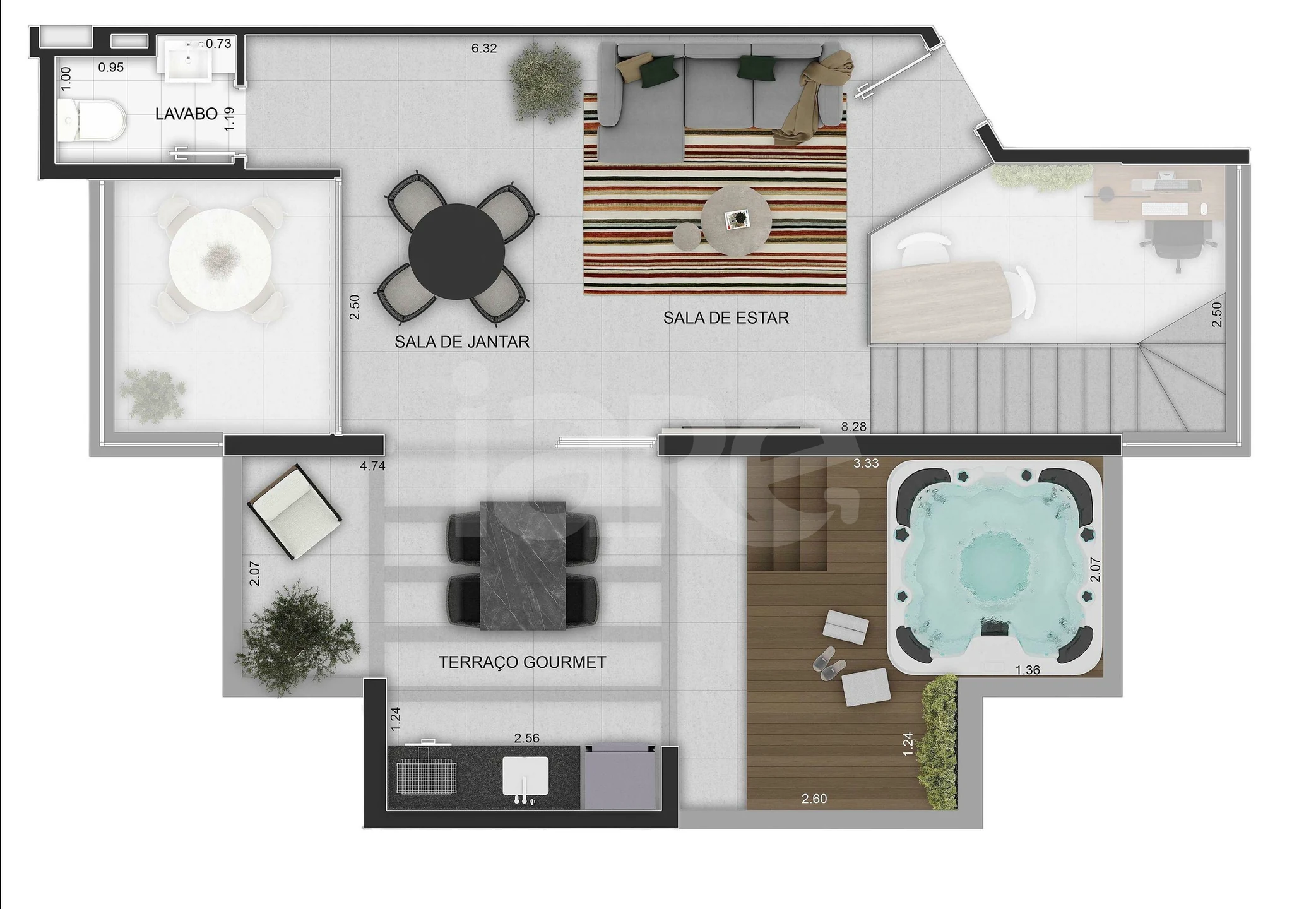 Planta — Apartamento 125,8 m²
