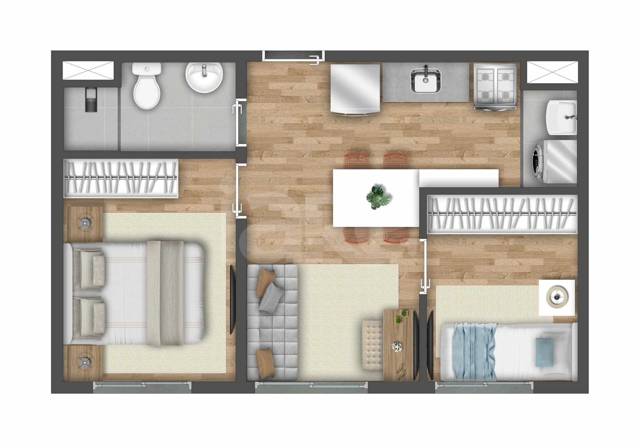 Planta — Apartamento 34,15 m²