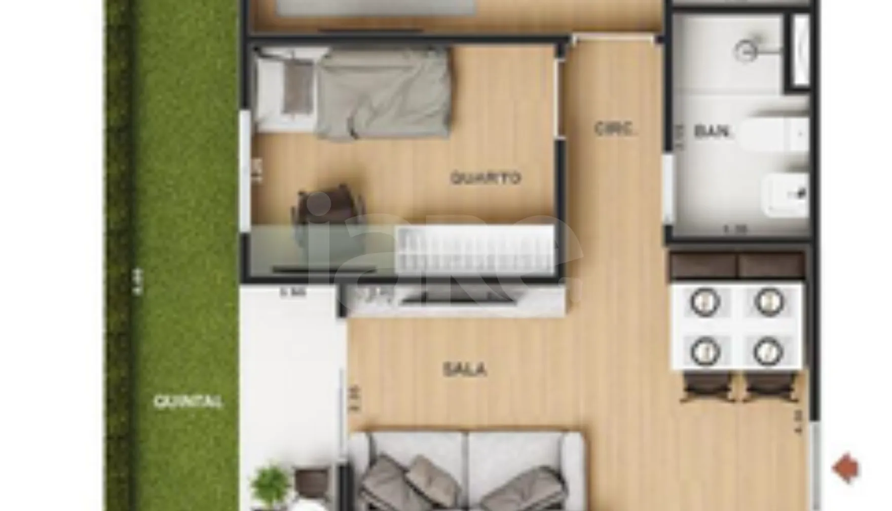 Planta — Garden 57,34 m²