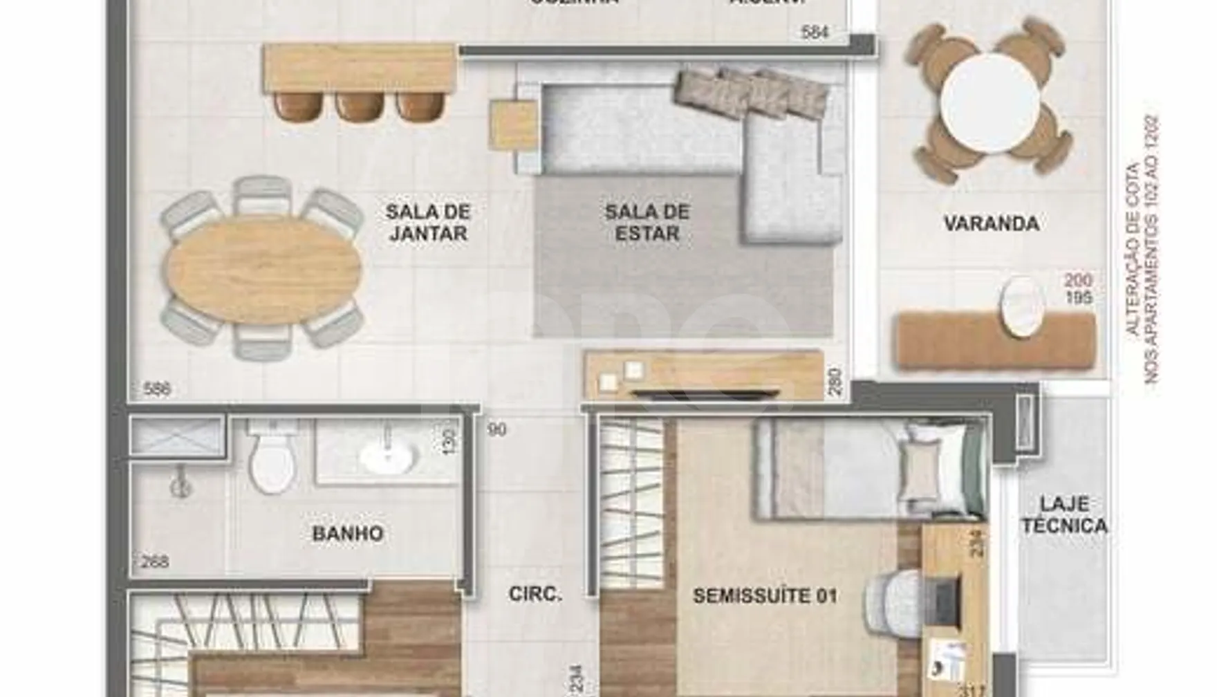 Planta — Apartamento 88,36 m²