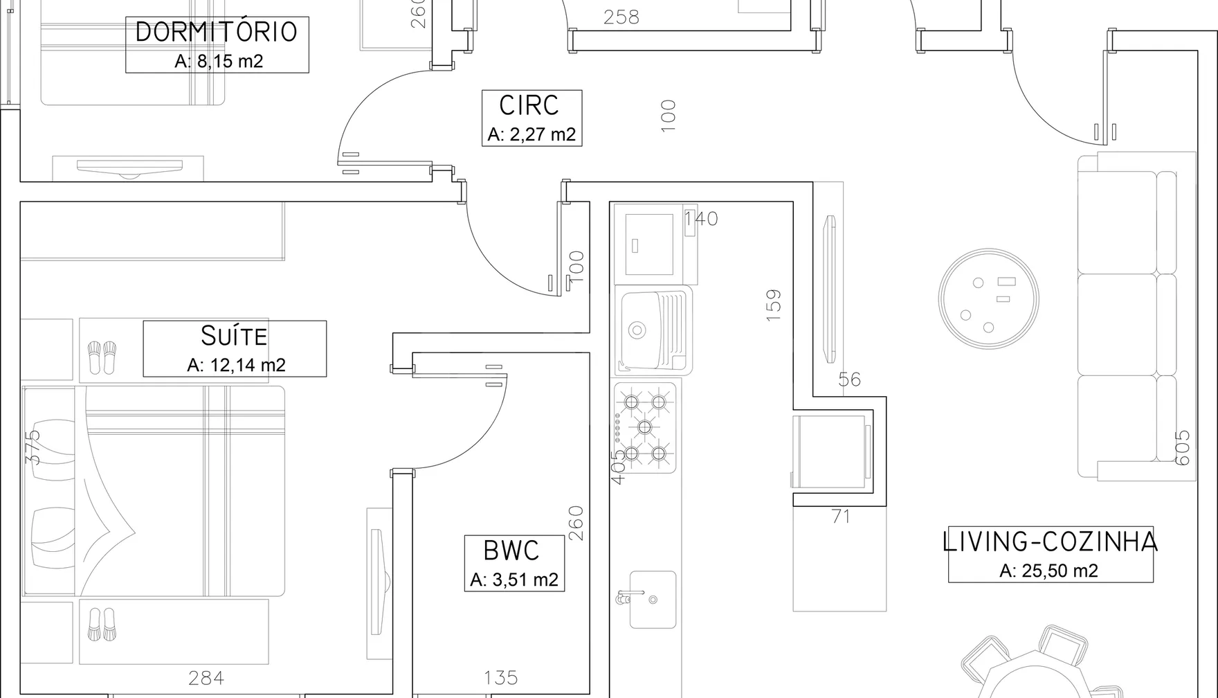 Planta — Apartamento 70 m²