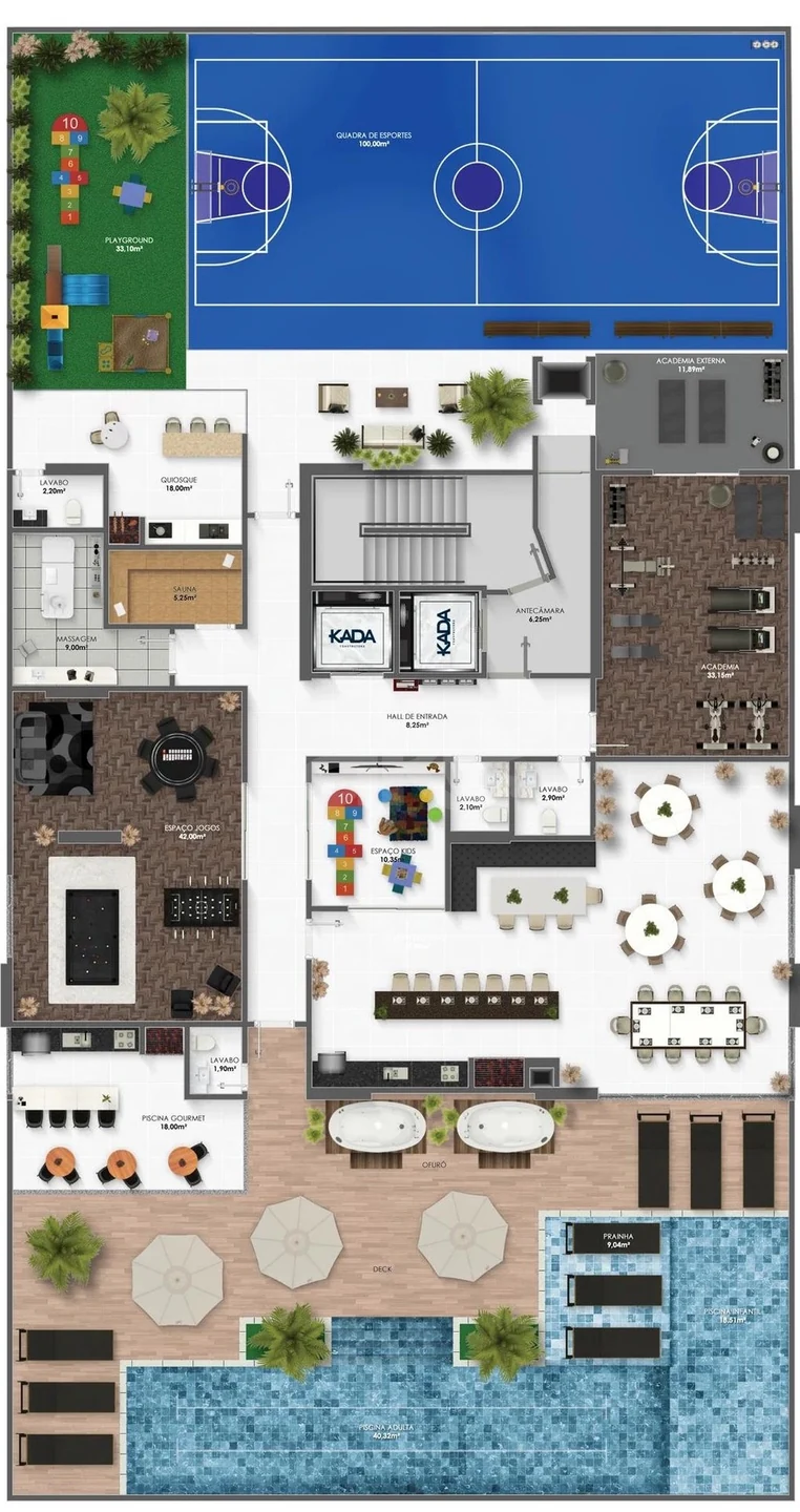 Planta — Pavimento lazer