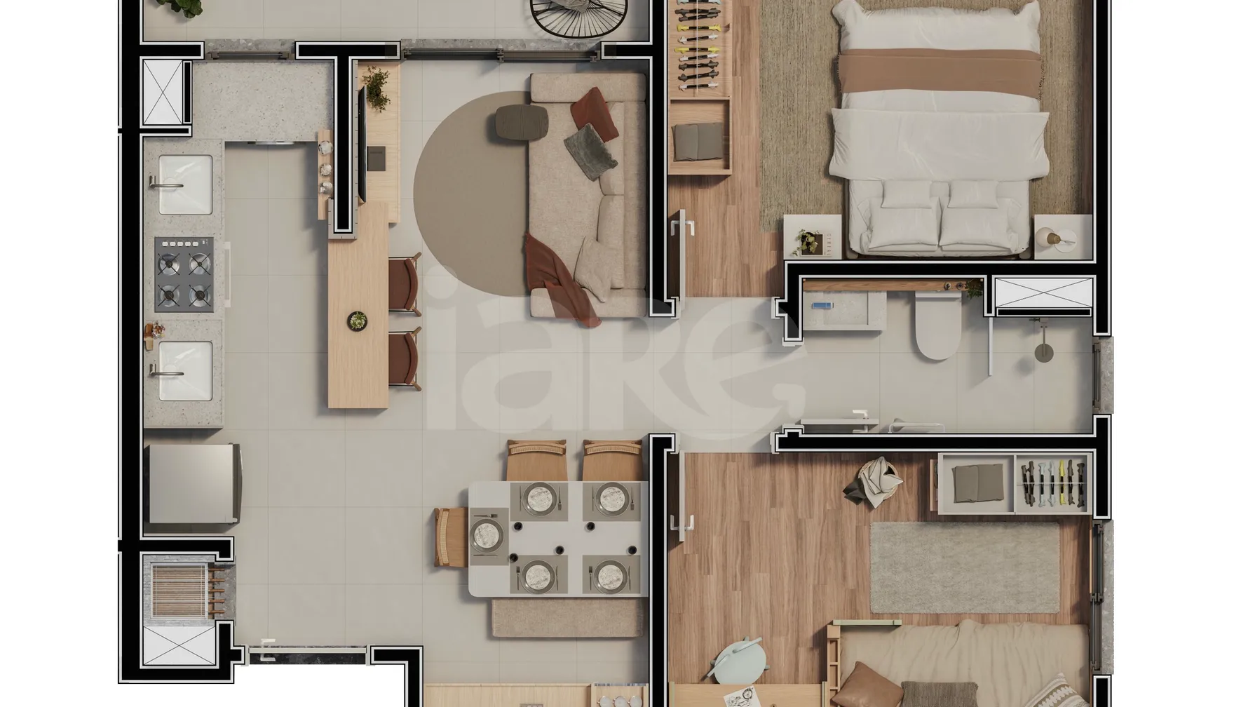 Planta — Apartamento 46,72 m²