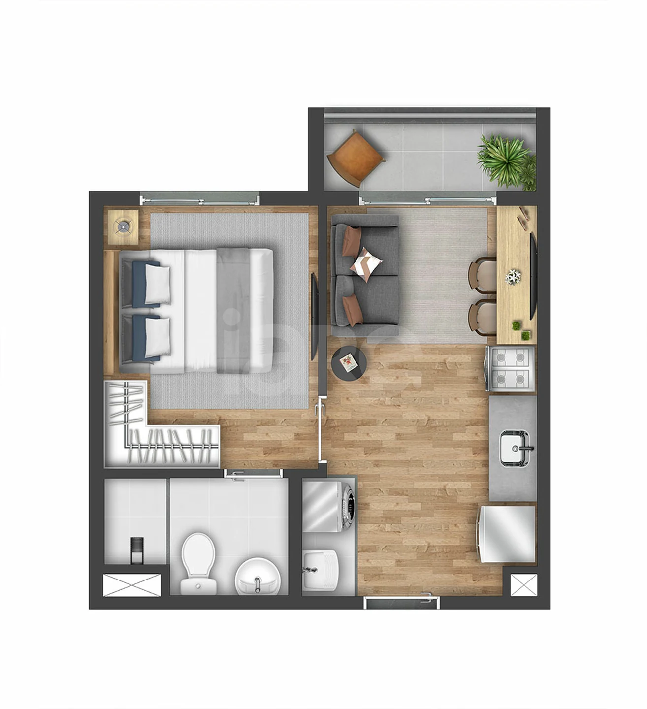 Planta — Apartamento 26,45 m²