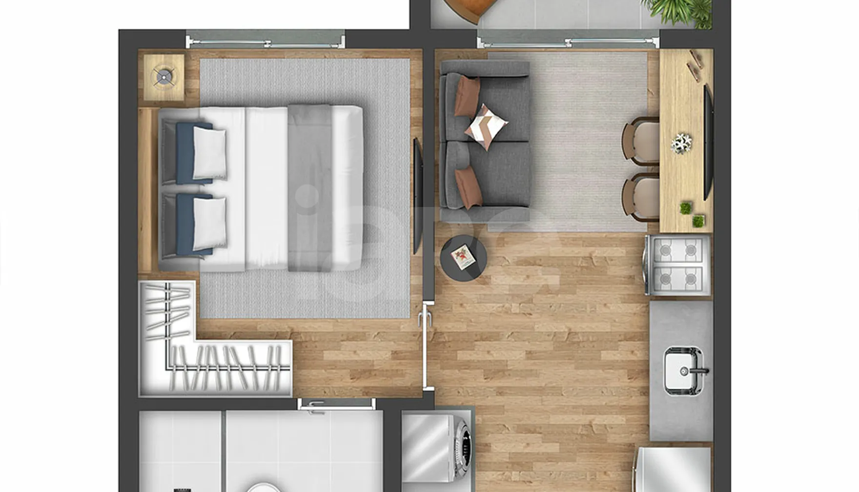 Planta — Apartamento 26,45 m²