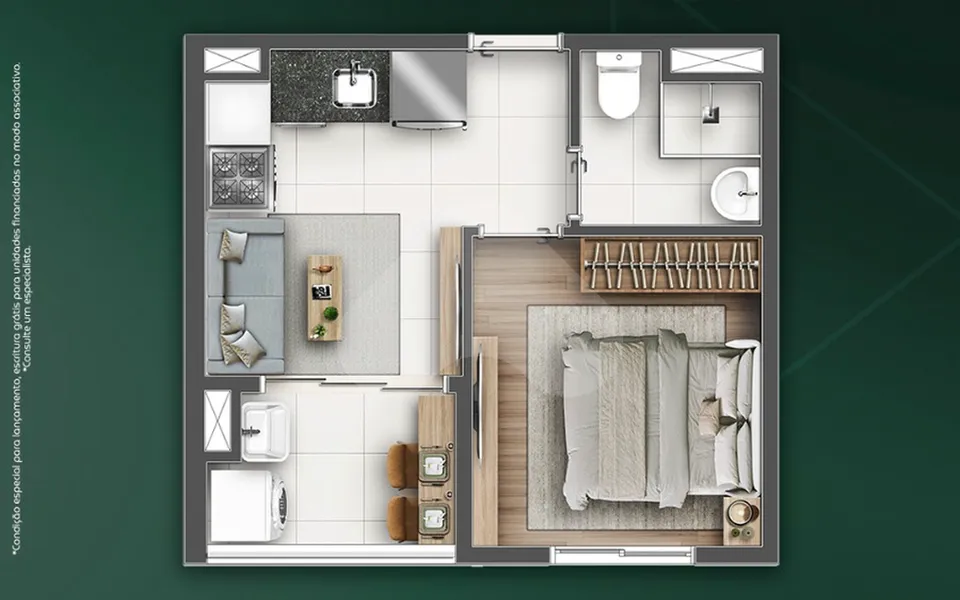 Inspire Esperança - Apartamento com 26,5 m², em Vila Esperança — foto 2