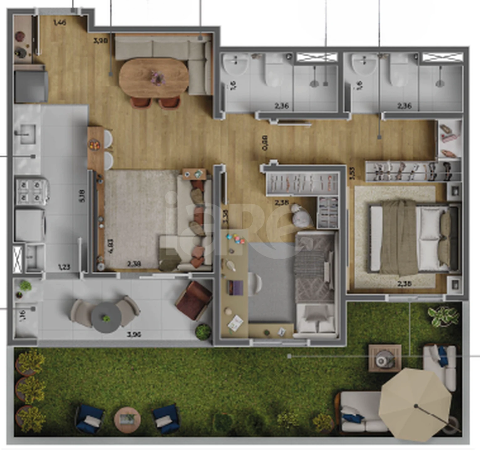 Planta — Garden 77 m²