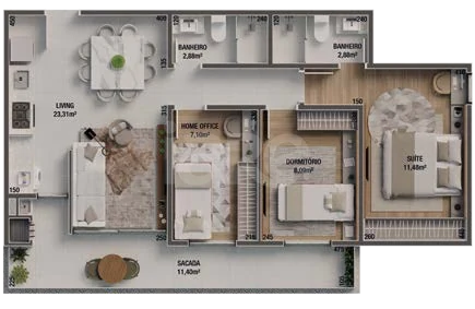 Planta — Garden 87,02 m²