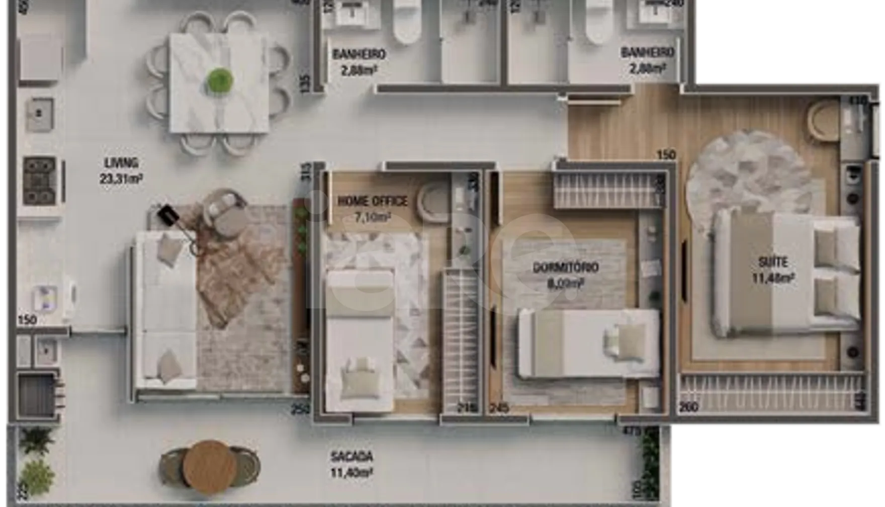 Planta — Garden 87,02 m²