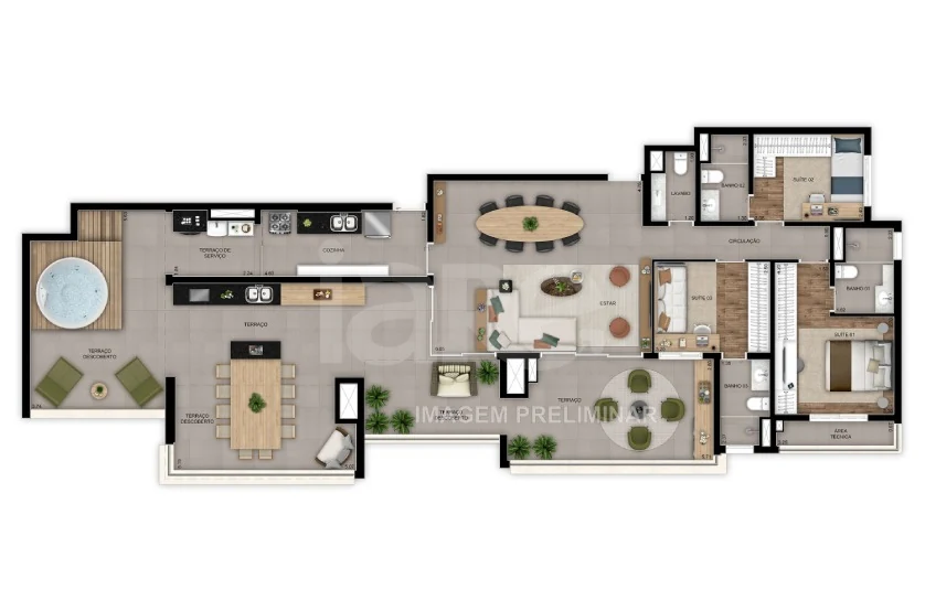 Planta — Cobertura Horizontal 185 m²