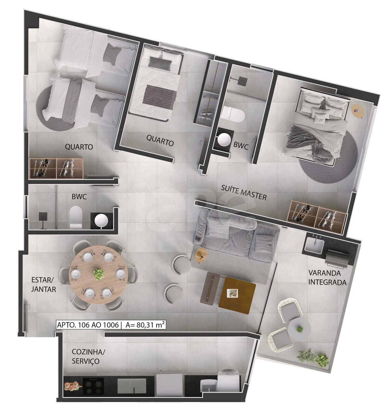 Planta — Apartamento 80,31 m²