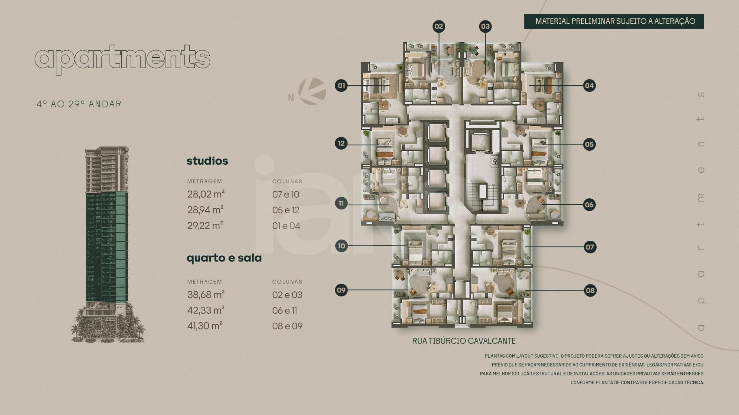 Planta — Pavimento Tipo 1 (4º a 29º pav)