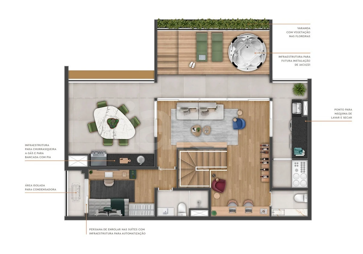 Planta — Cobertura Duplex 173,74 m²