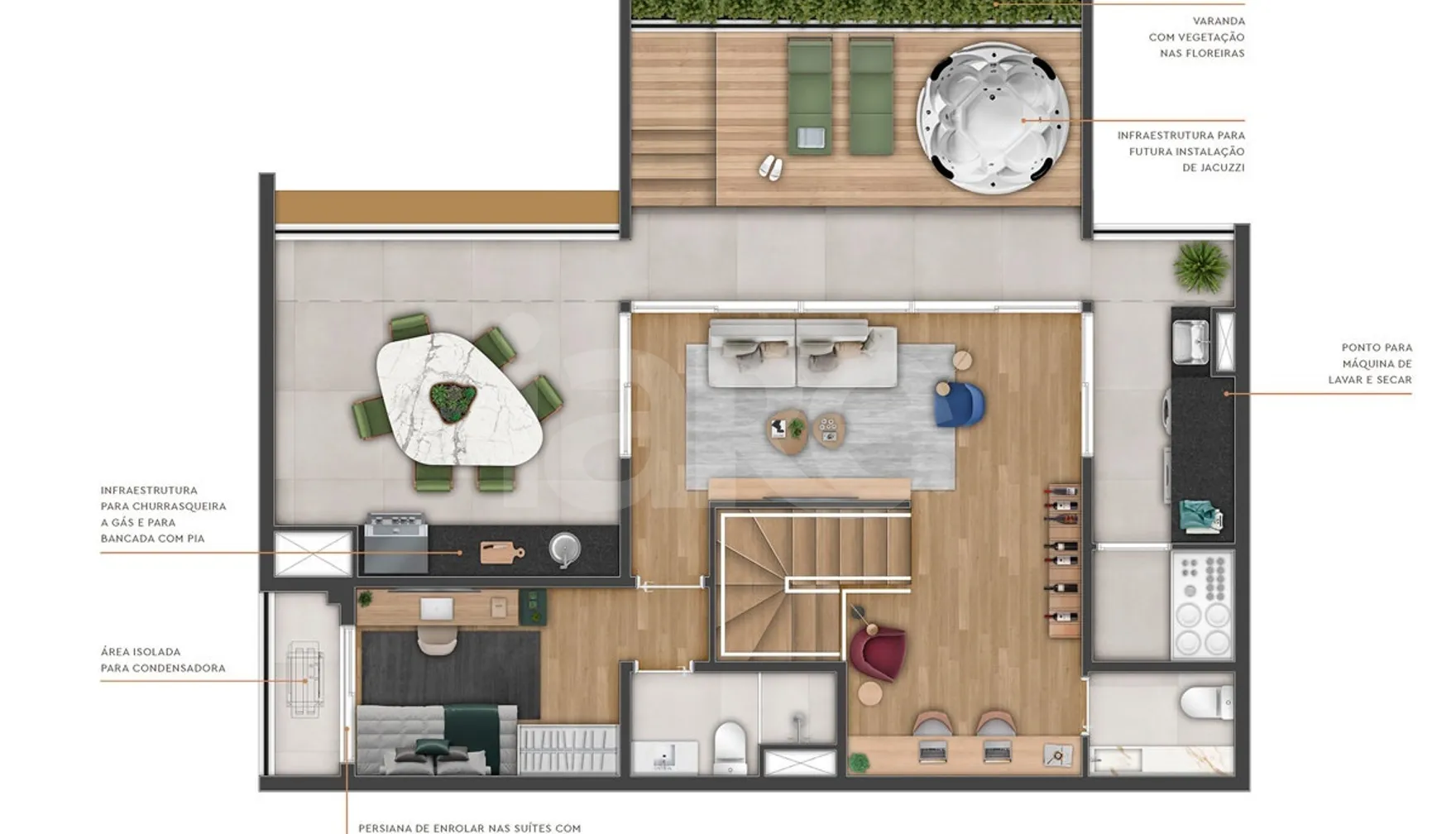 Planta — Cobertura Duplex 173,74 m²