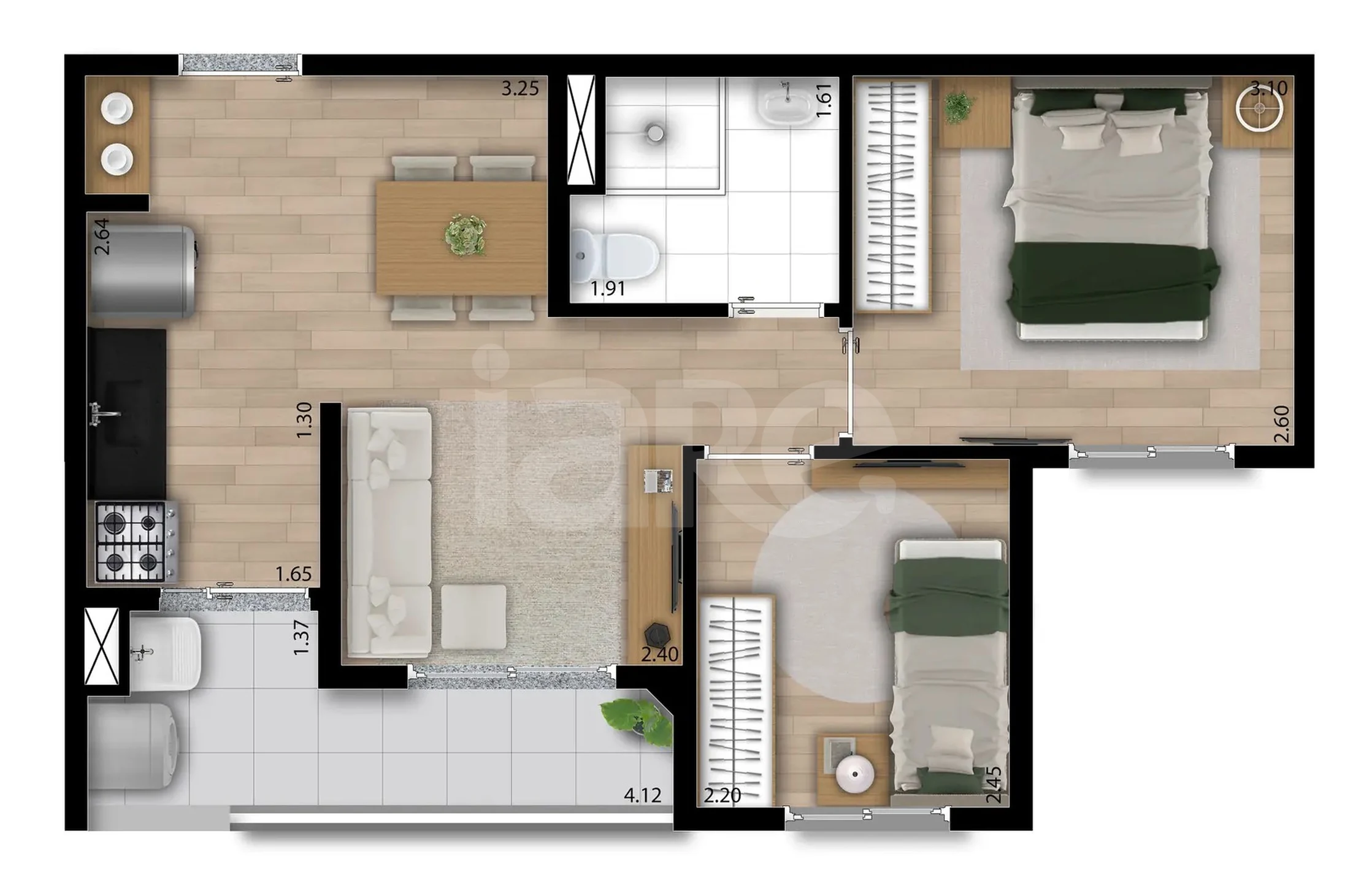 Planta — Apartamento 41,9 m²