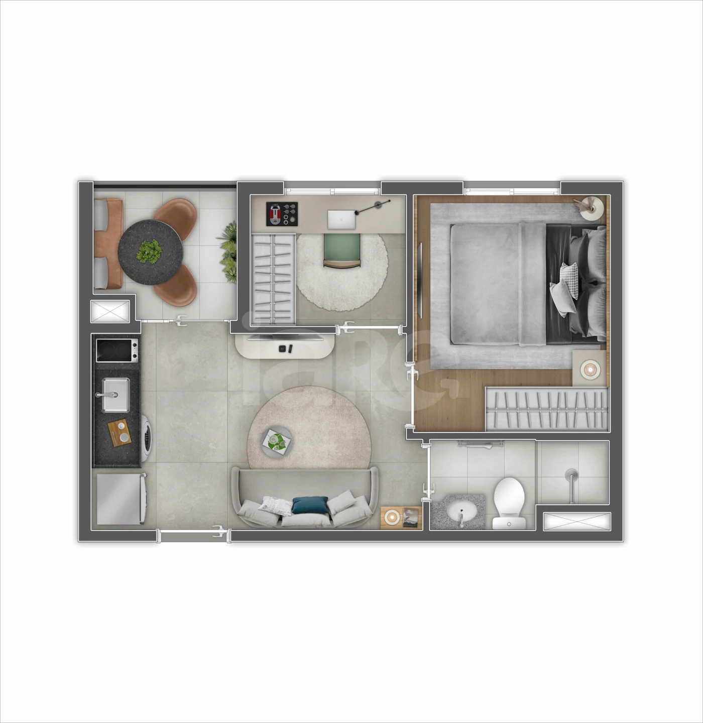 Planta — Apartamento 29,2 m²