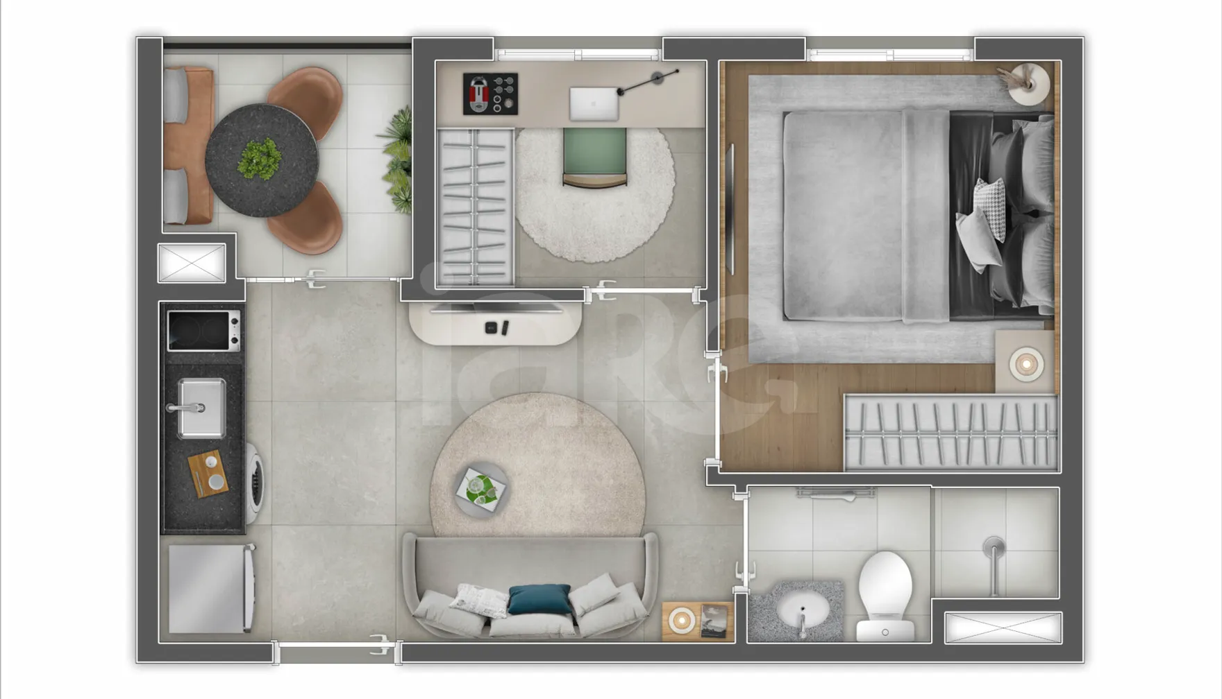 Planta — Apartamento 29,2 m²