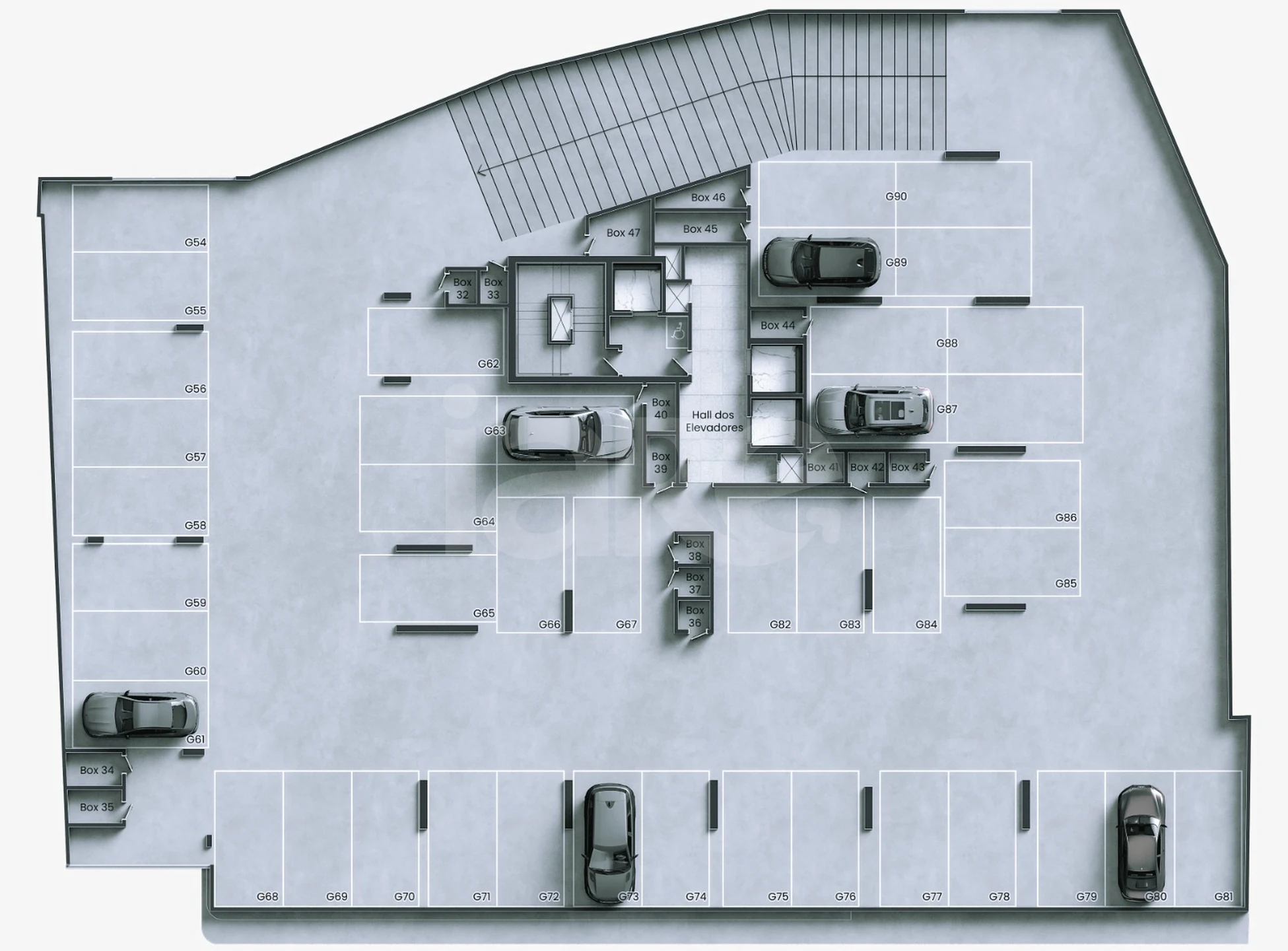 Planta — Pavimento garagem 2