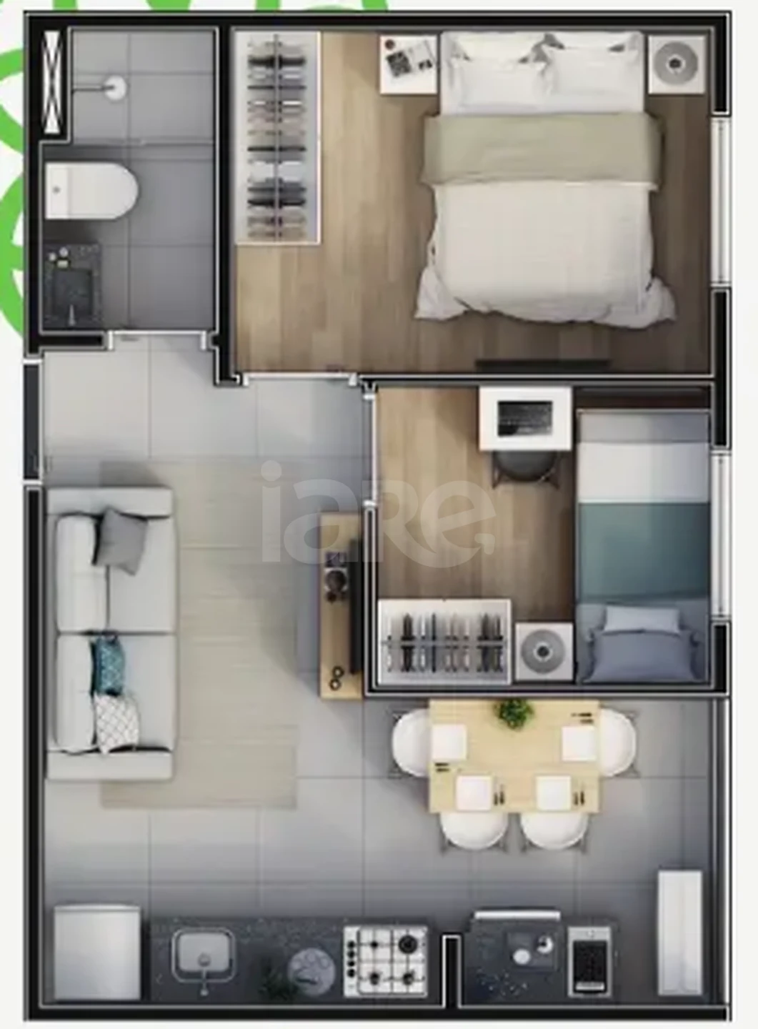 Planta — Apartamento 34,47 m²