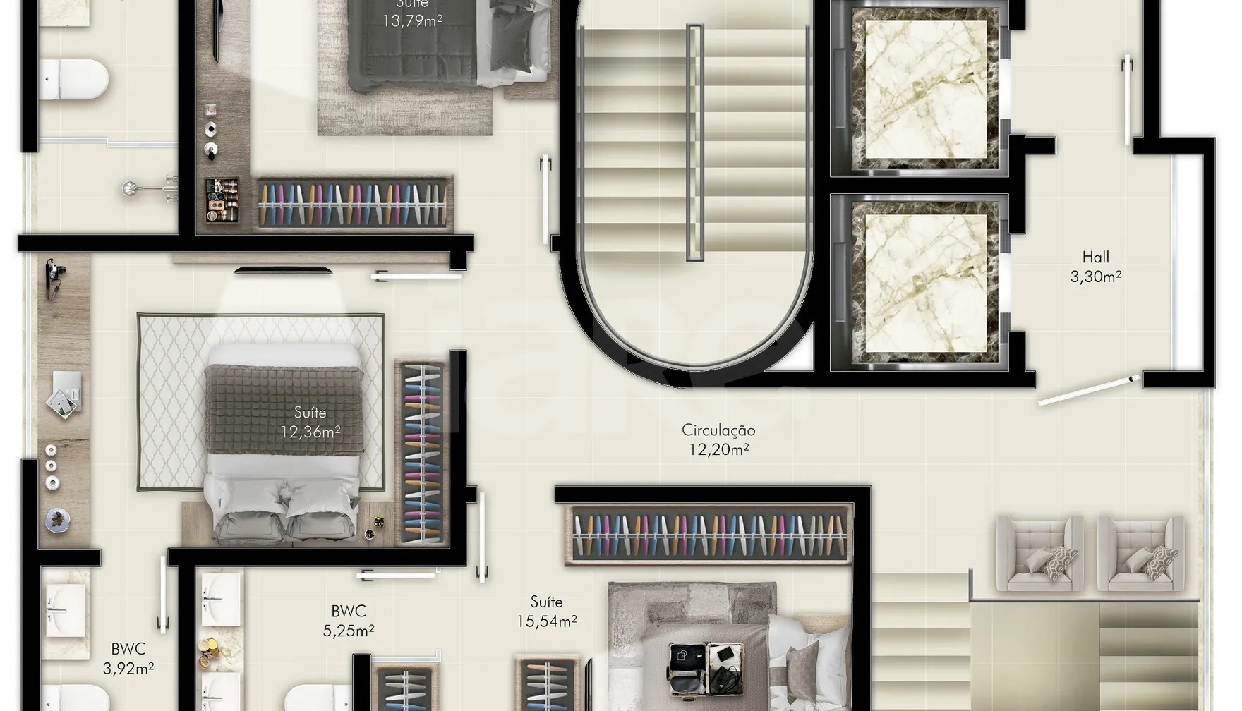 Planta — Cobertura Duplex 210,73 m²
