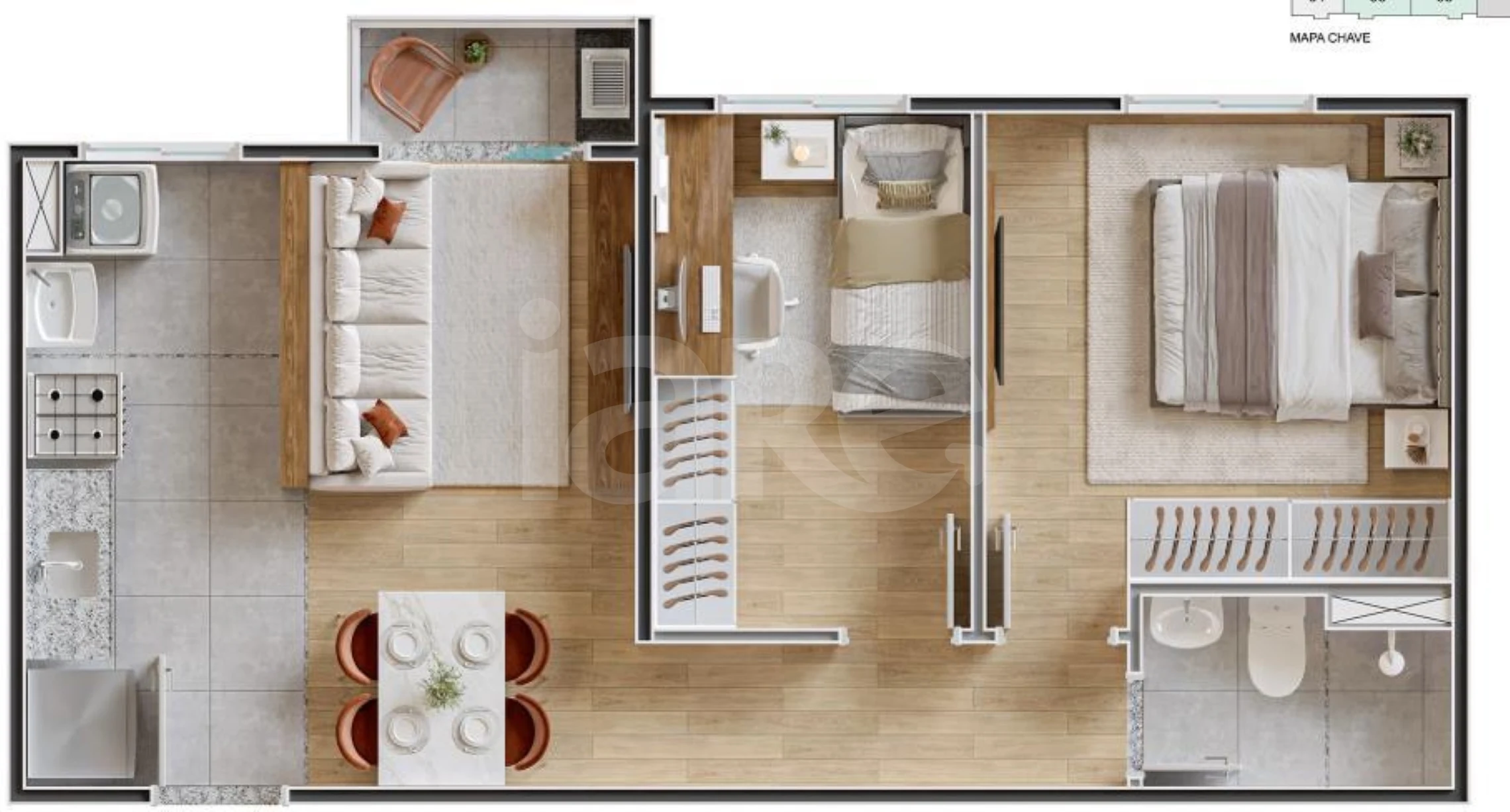Planta — Apartamento 41,34 m²