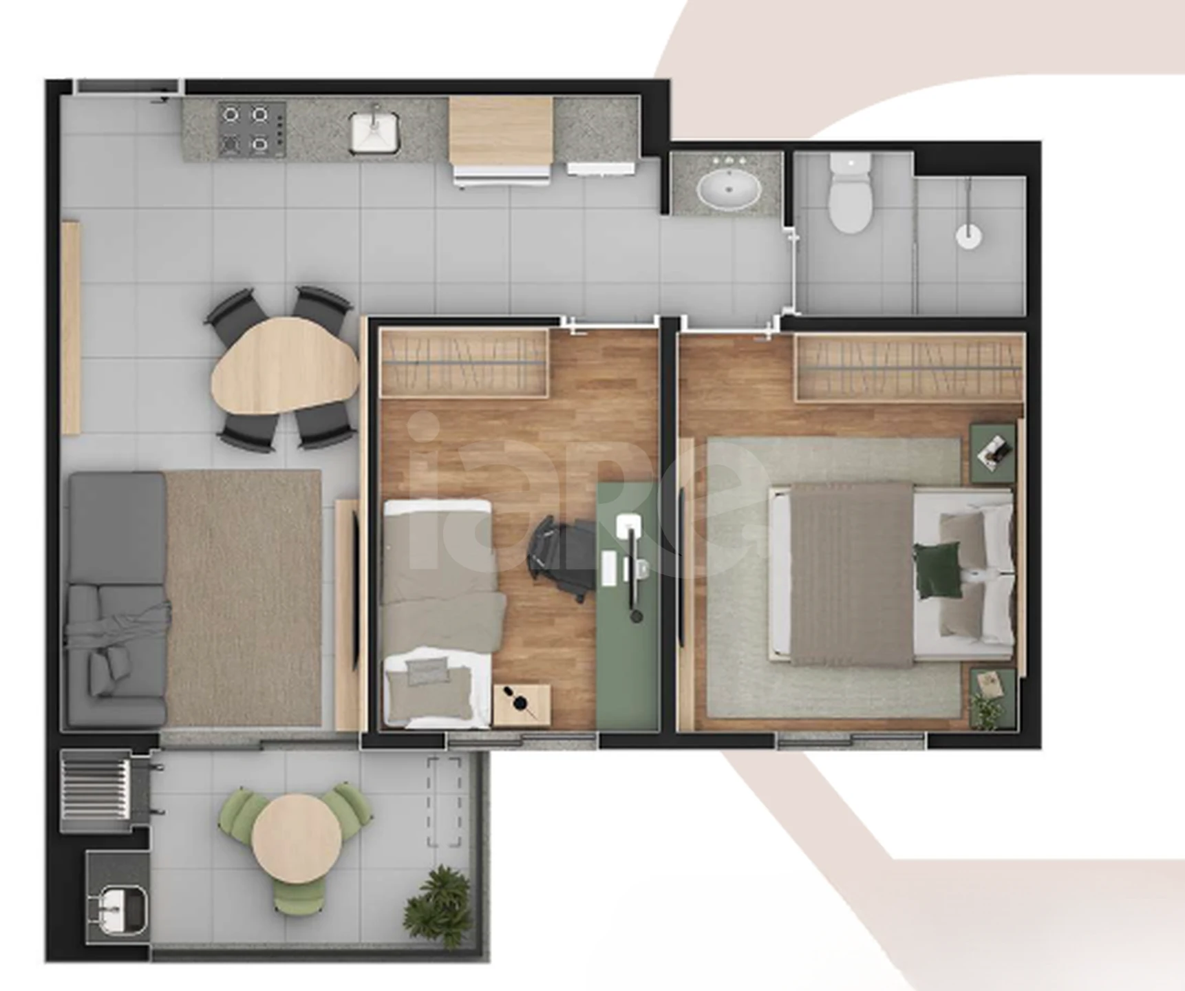 Planta — Apartamento 50,47 m²