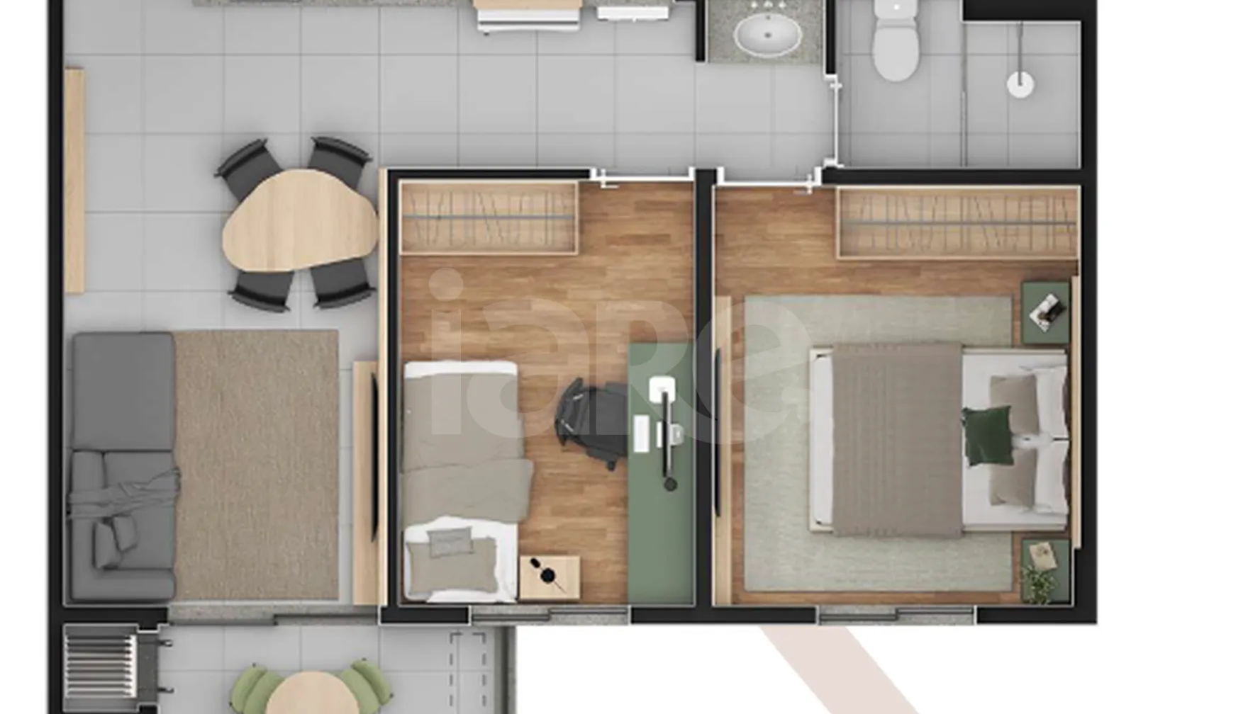Planta — Apartamento 50,47 m²