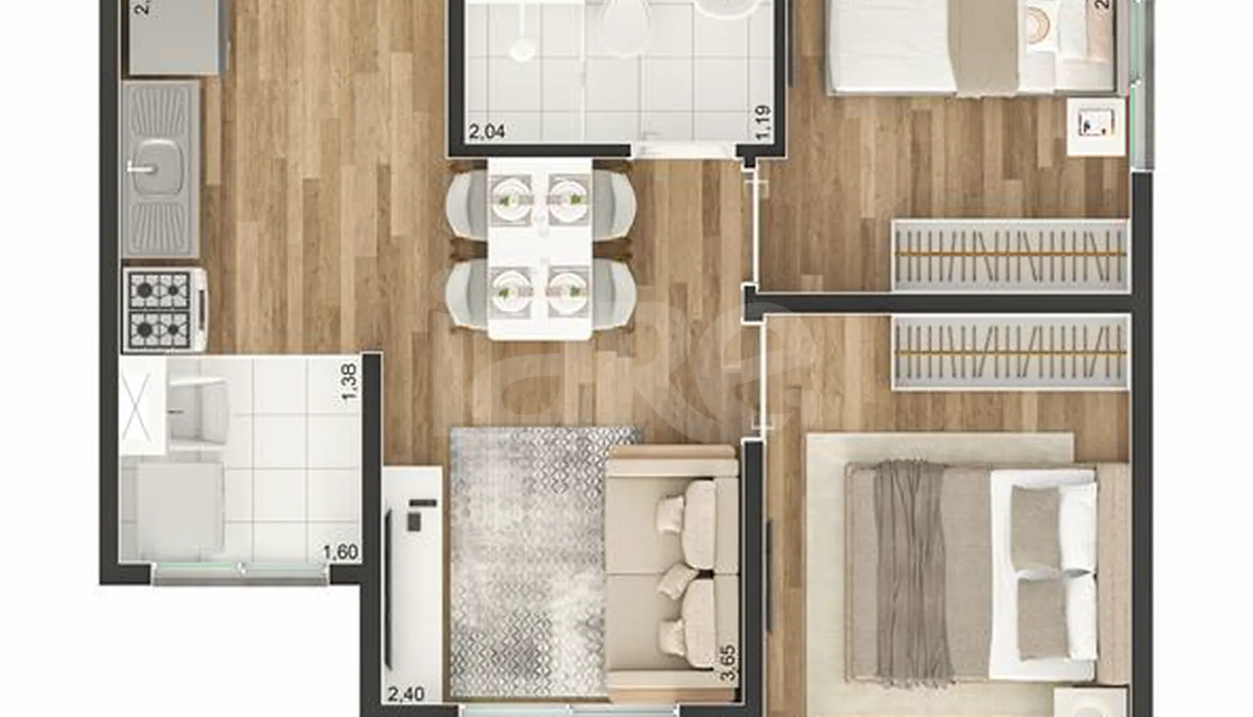 Planta — Apartamento 37,18 m²