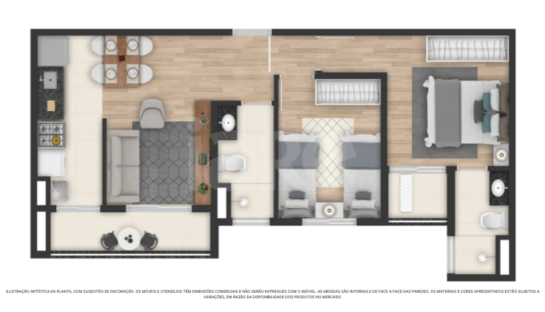 Planta — Apartamento 53,69 m²