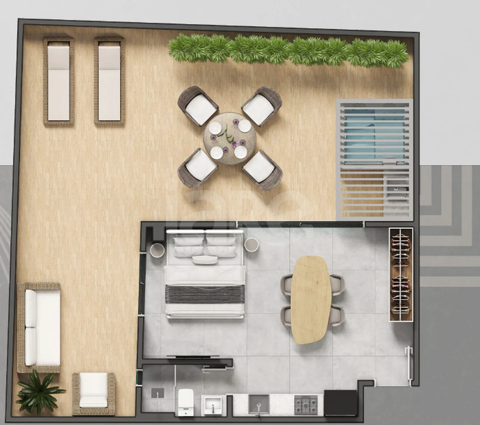 Planta — Garden 73 m²
