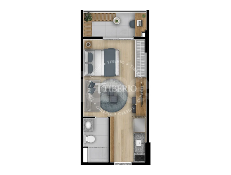 Planta — Studio 27,93 m²