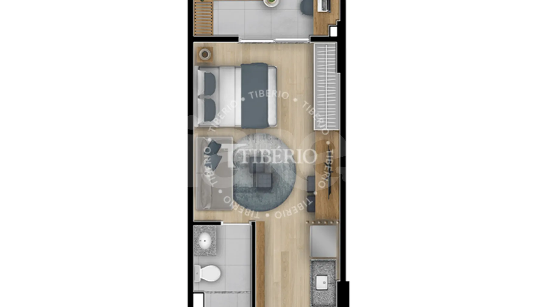 Planta — Studio 27,93 m²
