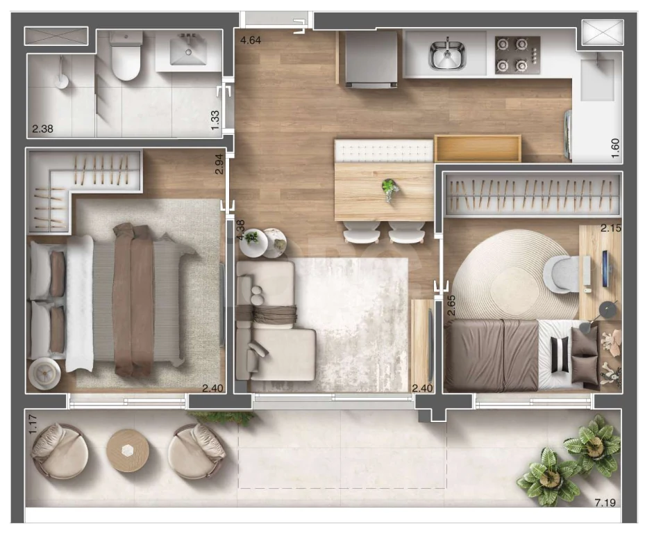 Planta — Garden 45,69 m²