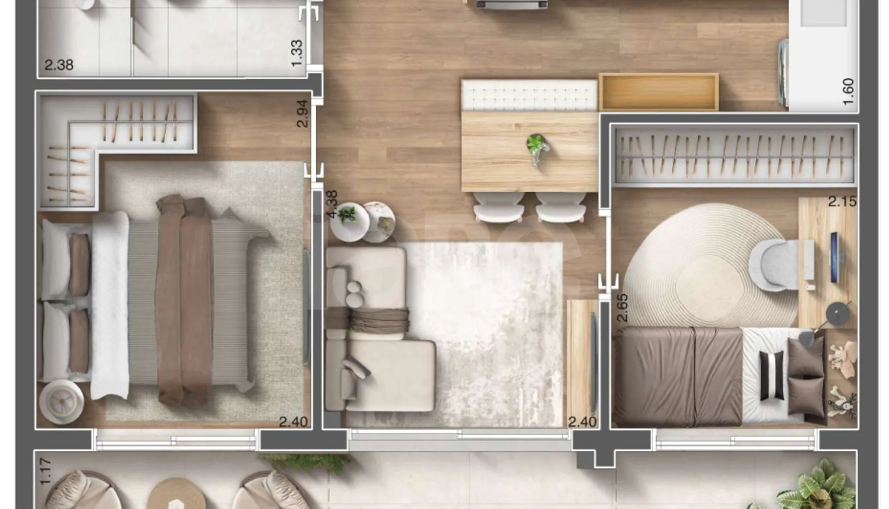 Planta — Garden 45,69 m²