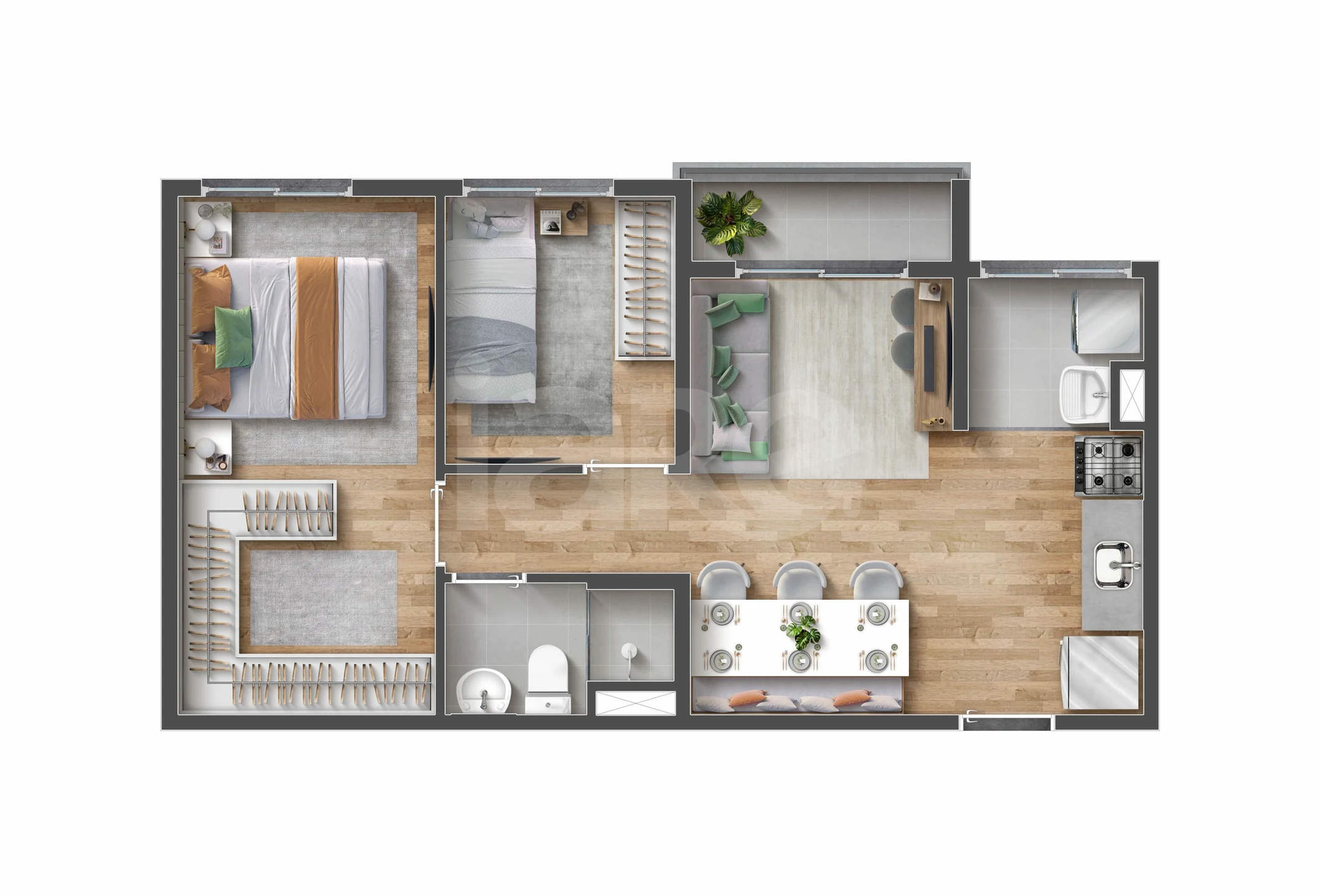 Planta — Apartamento 39,57 m²