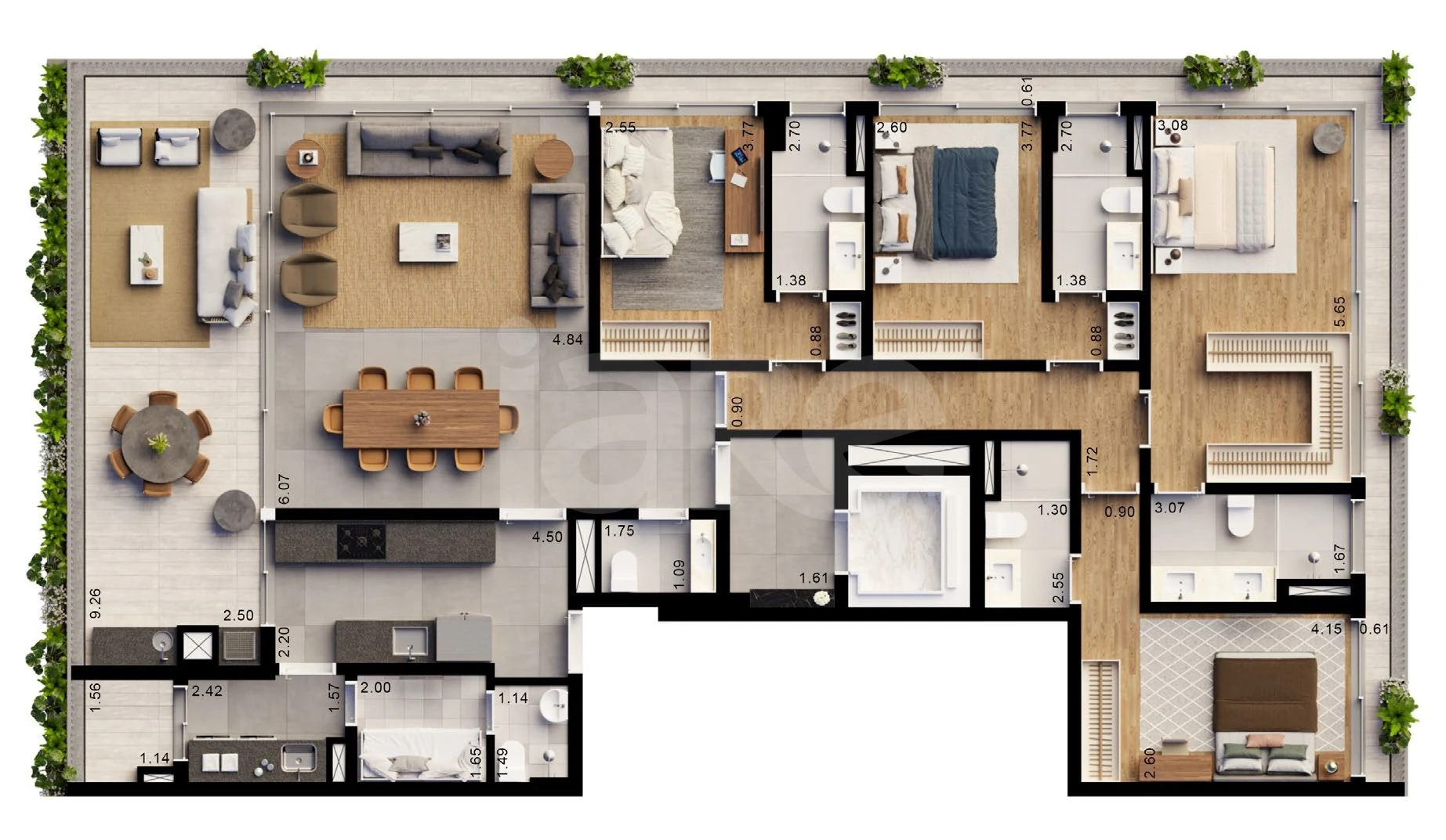 Planta — Apartamento 205 m²