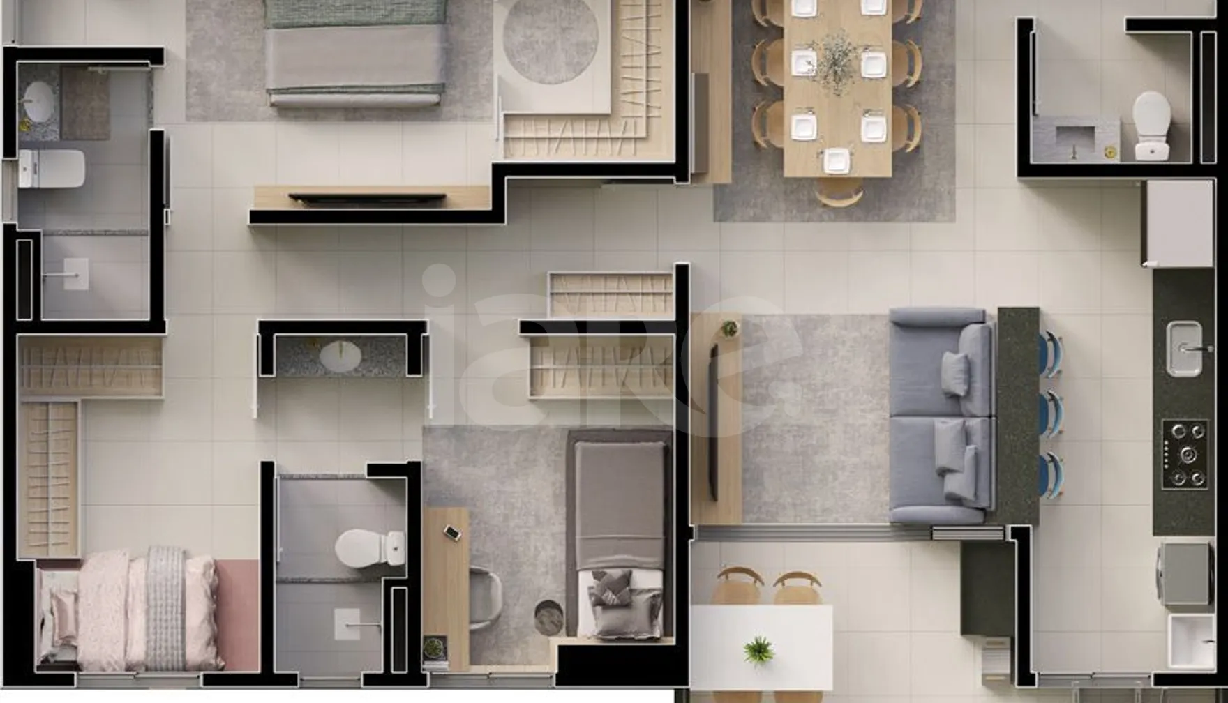 Planta — Apartamento 94,37 m²