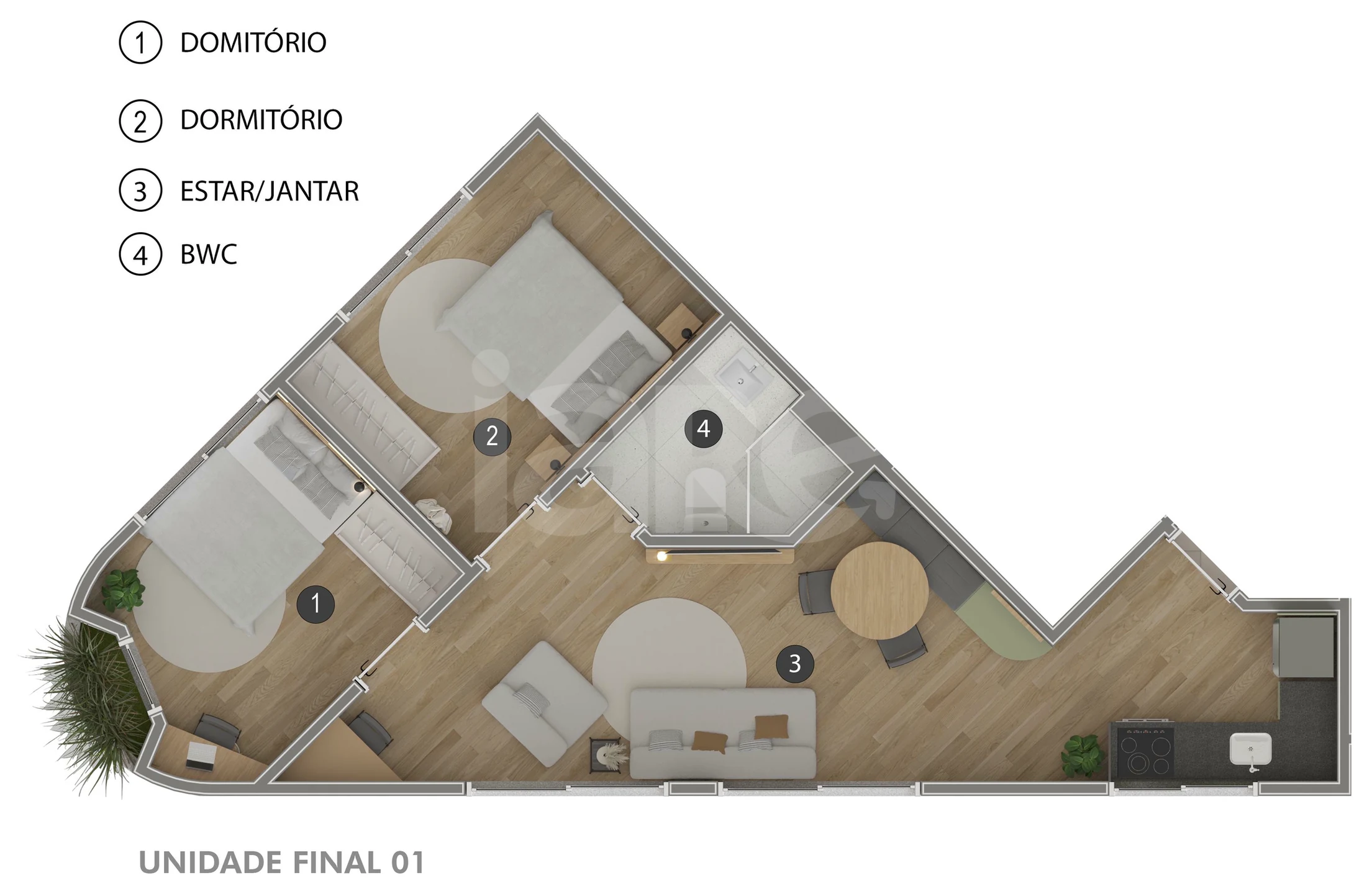 Planta — Cobertura Horizontal 59,49 m²