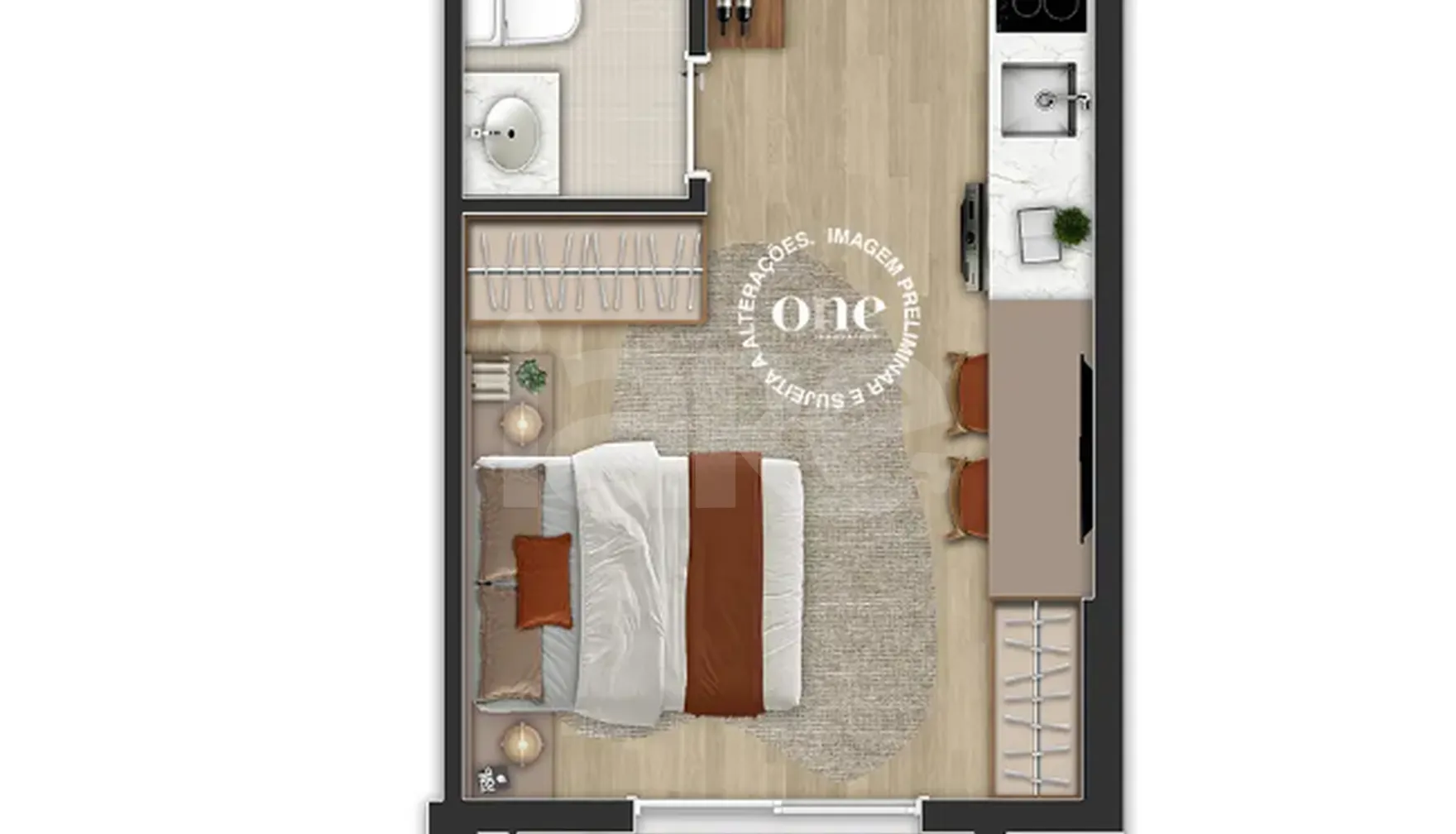 Planta — Apartamento 24,39 m²