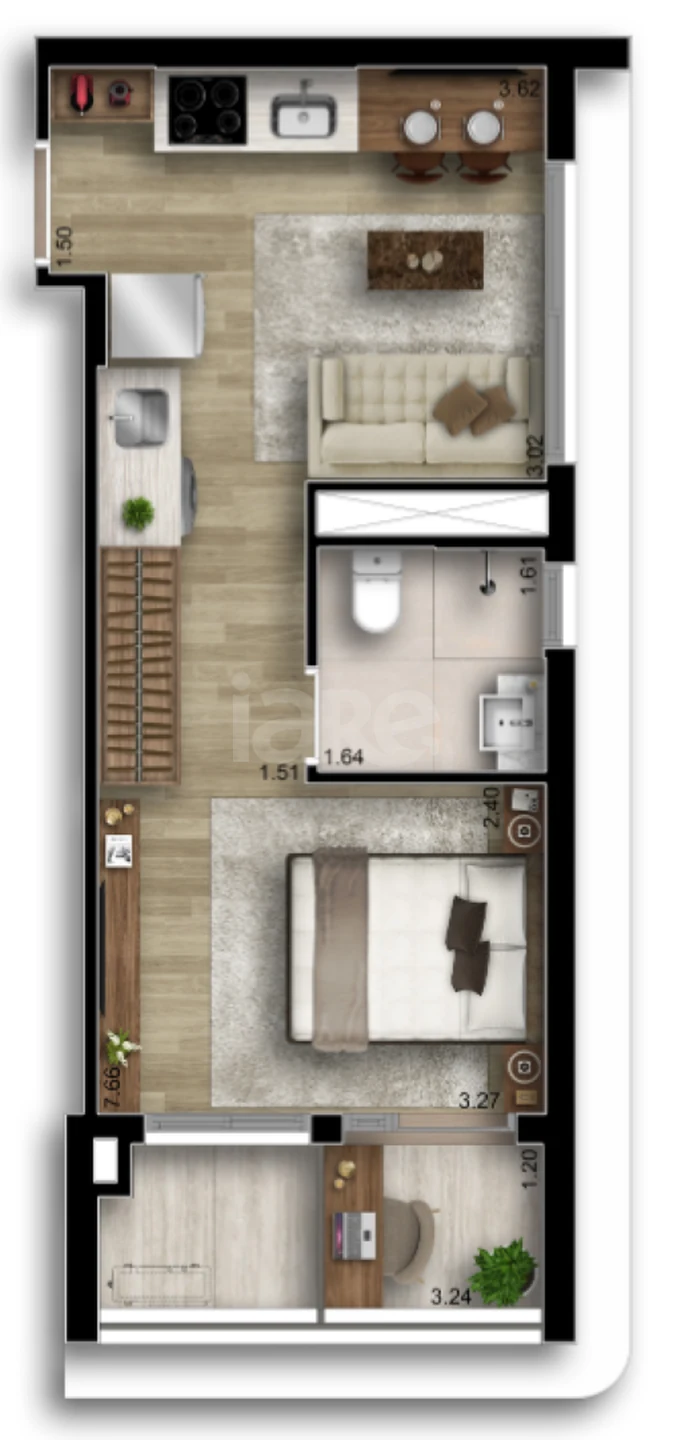 Planta — Studio 35 m²