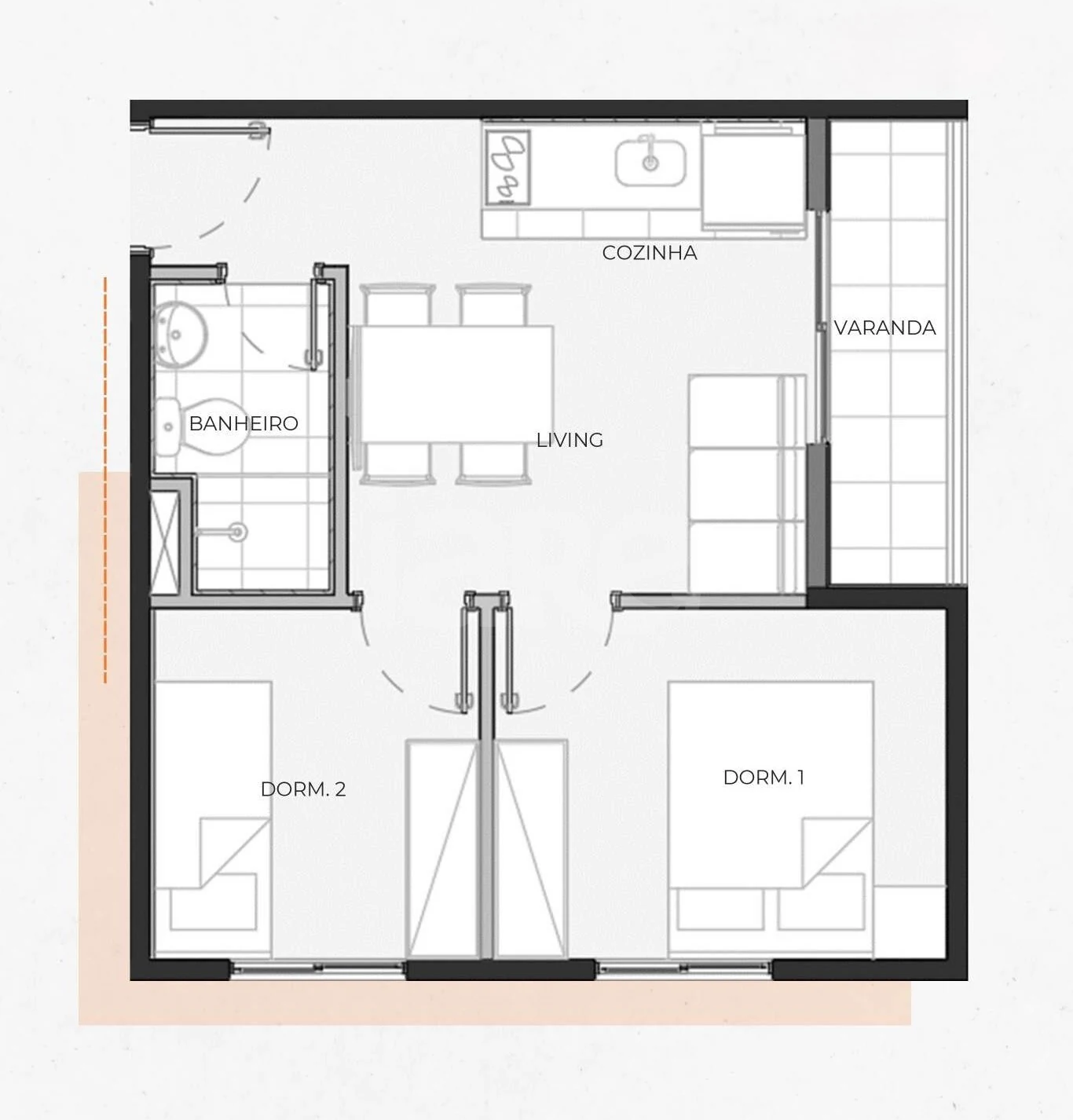 Planta — Apartamento 30,85 m²