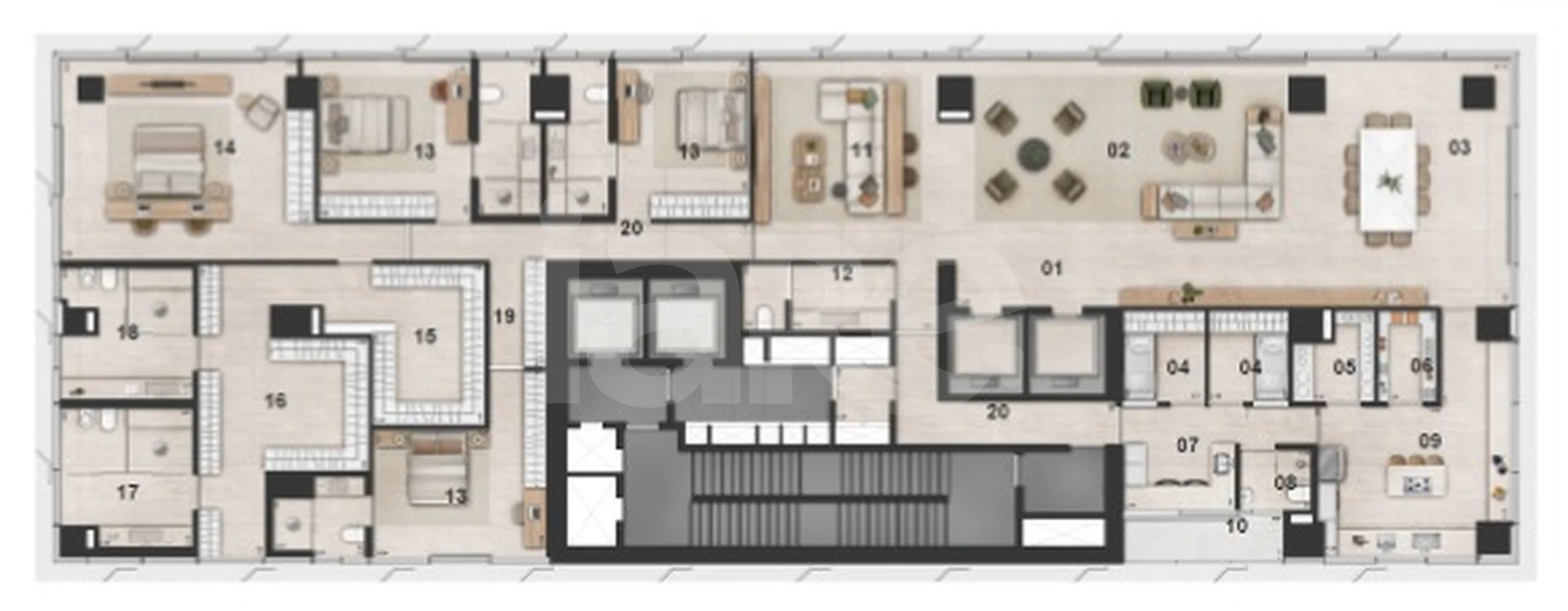 Planta — Apartamento 527,6 m²