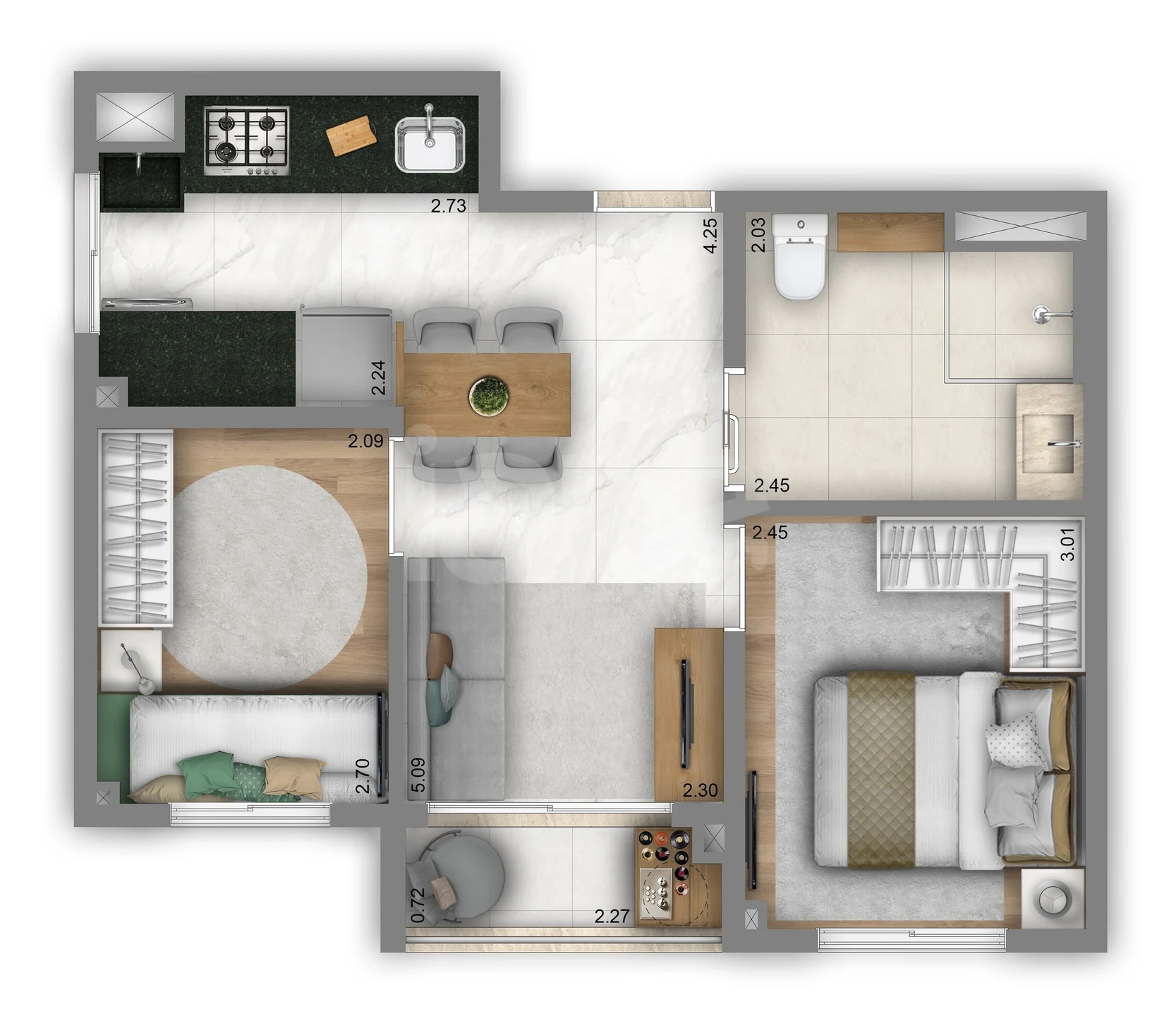 Planta — Apartamento 37,53 m²