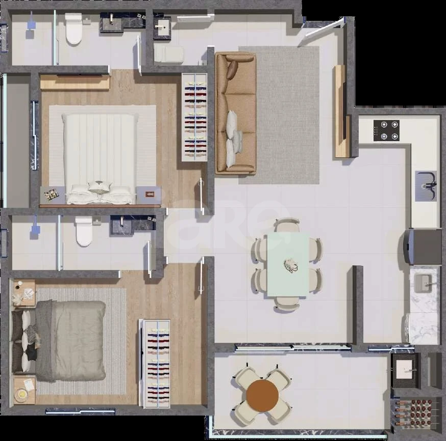 Planta — Apartamento 80,45 m²