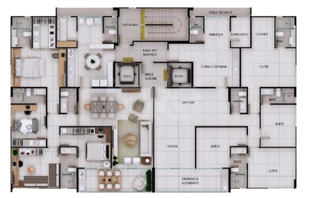 Planta — Apartamento 146,87 m²