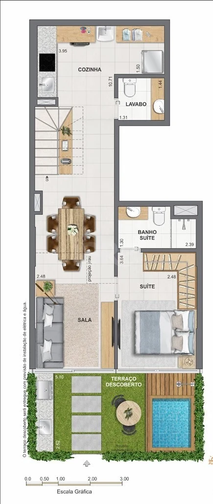 Planta — Garden 104,21 m² · 1º pavimento