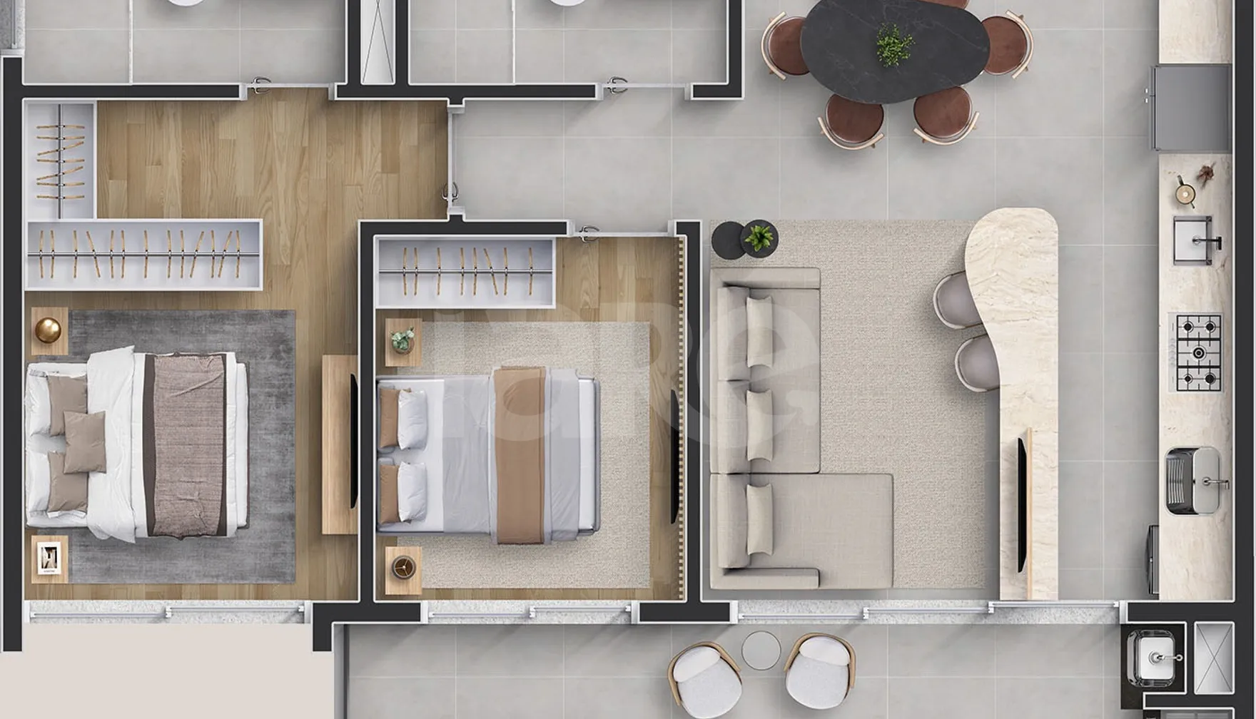 Planta — Apartamento 72,58 m²