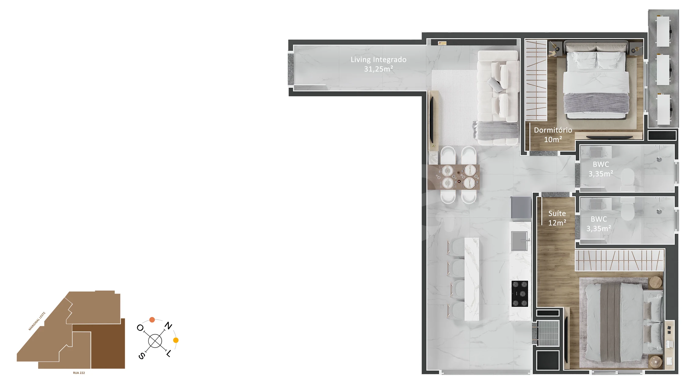 Planta — Apartamento 70 m²