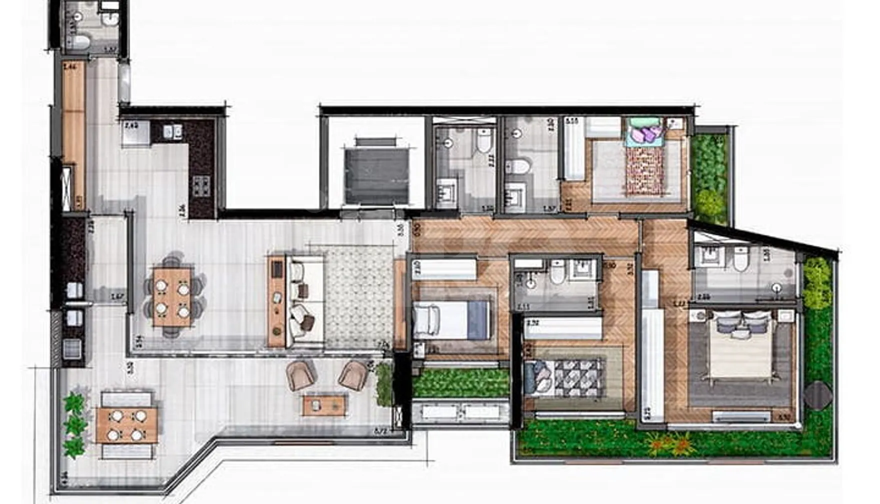 Planta — Apartamento 167,04 m²