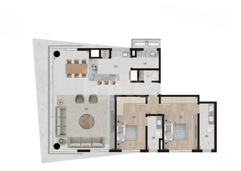 Planta — Apartamento 118,7 m²